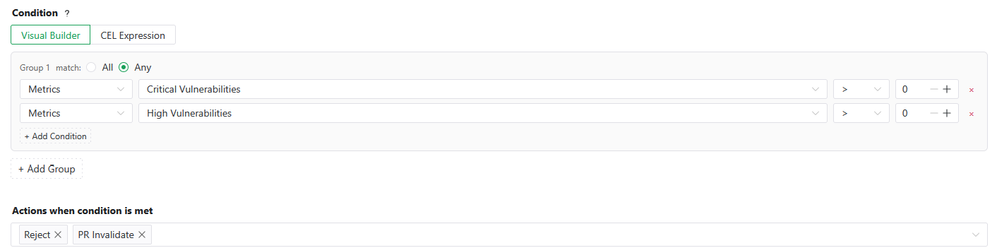 SCREENSHOT: rejected release + policy rule