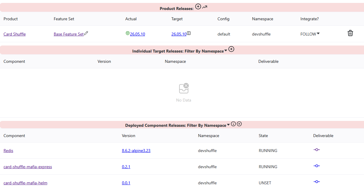 SCREENSHOT 8: instances page, plan vs actual side by side