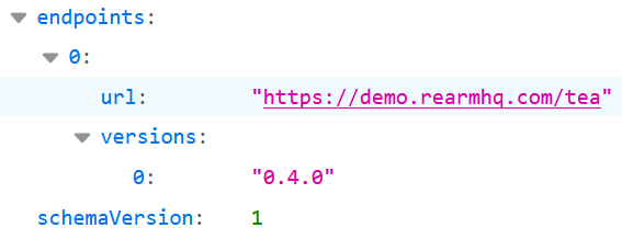 SCREENSHOT: distribution / TEA endpoint view